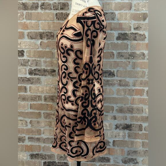For love & lemons $299 Antonina Mini Dress in Black & Nude sheer size M sold out - Picture 5 of 10